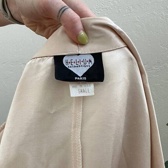 Vintage 90's Satin Wrap Blush Pink Longline Blazer Jacket - Picture 6 of 7